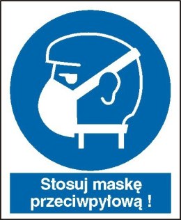 Znak Stosuj maskę przeciwpyłową 225x275 PB