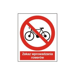 Znak Zakaz wprowadzania rowerów 225x275 PB